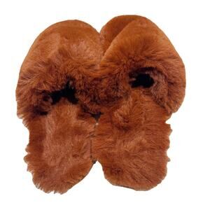 LOFT Women Small (5/6) Burnt Orange Fuzzy Furry Soft Slippers